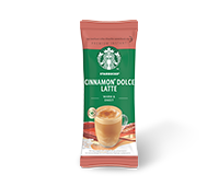 Woman enjoying Starbucks® Cinnamon Dolce Latte Premium Instant Coffee