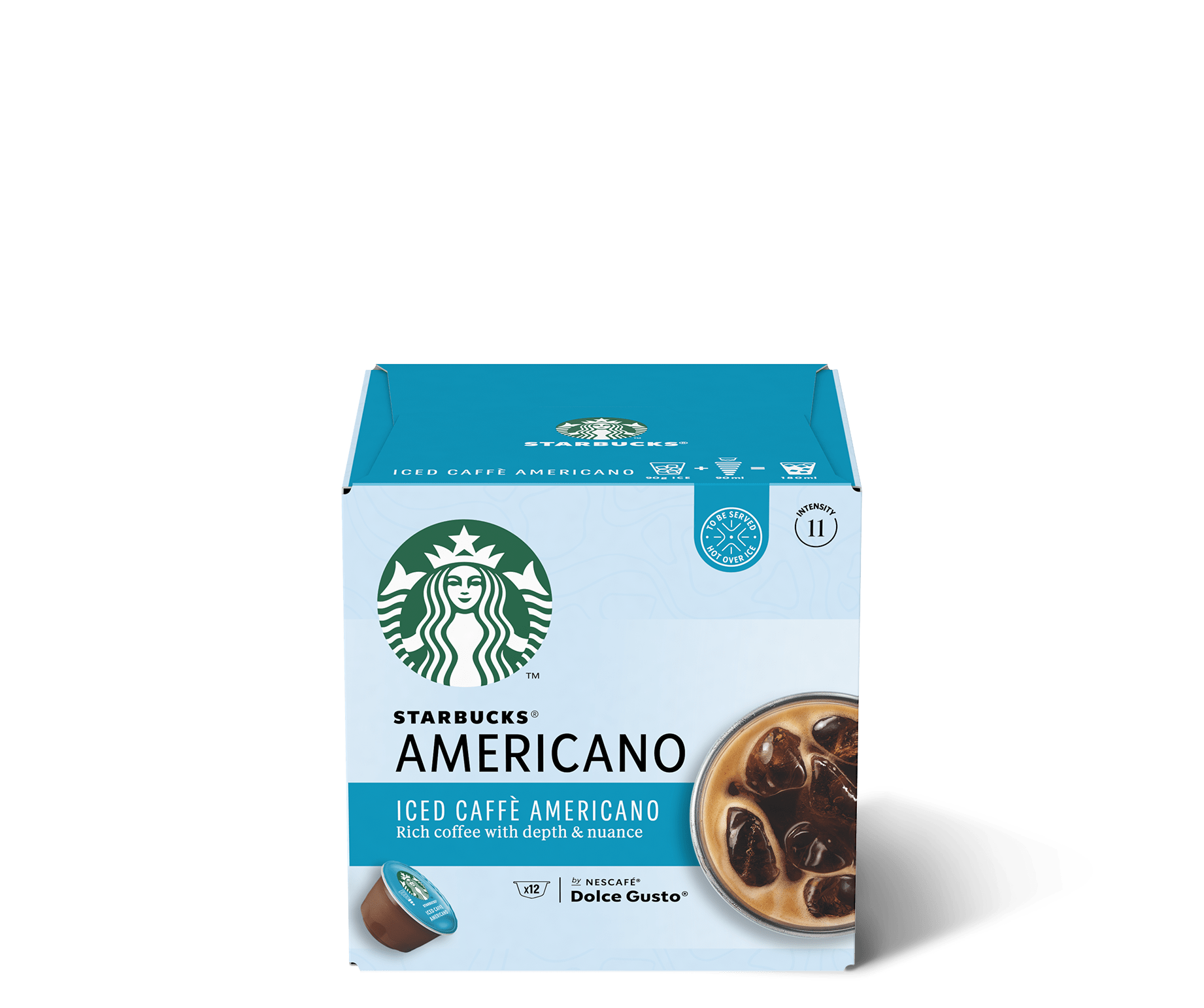 Starbucks Dolce Gusto Roast Ground Coffee Iced Caffe Americano 12Capsules  66g.