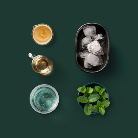 Sparkling espresso with mint