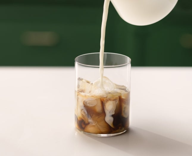 Iced coffee being freshly made